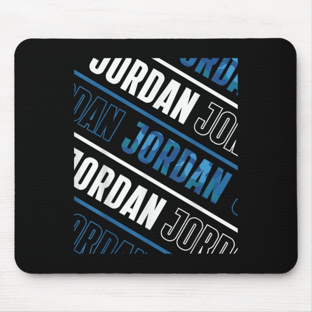 Diagonal Jordan Pattern Camo Pattern Blue Camoufla Mouse Mat (Front)