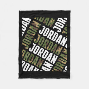 Diagonal Jordan Pattern Camo Pattern Camouflage  Fleece Blanket