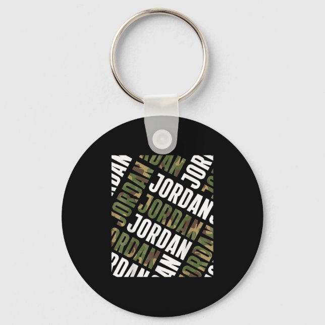 Diagonal Jordan Pattern Camo Pattern Camouflage  Key Ring (Front)