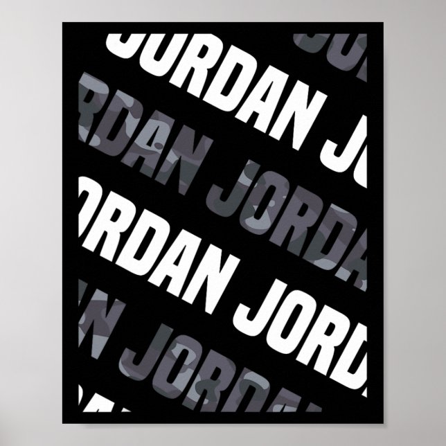 Diagonal Jordan Pattern Design Gift Grey Camouflag Poster (Front)