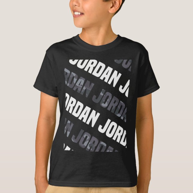 Diagonal Jordan Pattern Design Gift Grey Camouflag T-Shirt (Front)