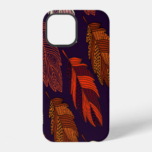 Diagonal Leaves: Hand-Drawn Vintage Pattern iPhone 12 Case