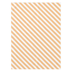 Diagonal Light Orange and White Striped  Tablecloth