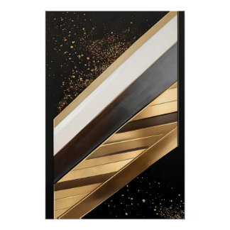 Diagonal Lines of Gold Poster