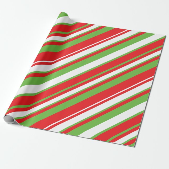 Diagonal lines pattern Christmas wrapping paper (Unrolled)