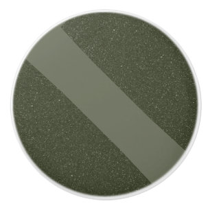 Diagonal Moss Green Ceramic Knob – Customisable