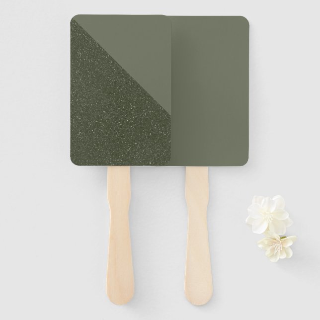 Diagonal Moss Green Custom Event Fan (Front and Back)