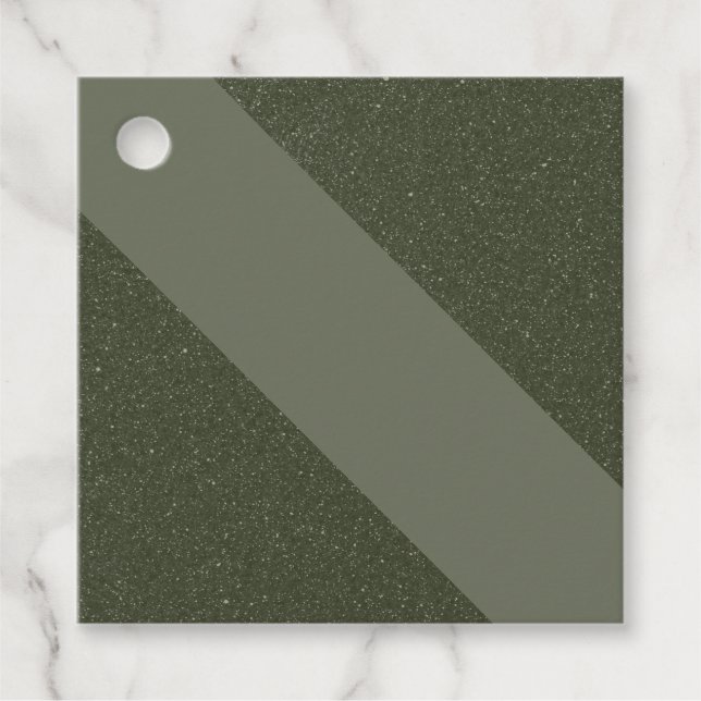 Diagonal Moss Green Favour Tags (Front)