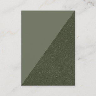 Diagonal Moss Green Flat Place Card