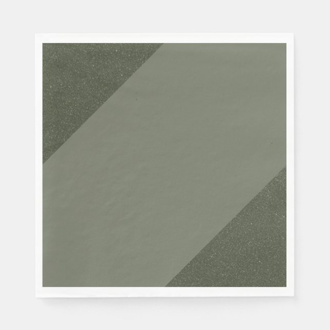 Diagonal Moss Green Paper Napkin (Front)