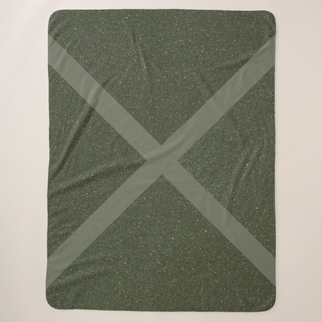 Diagonal Moss Green Sherpa Blanket (Front)