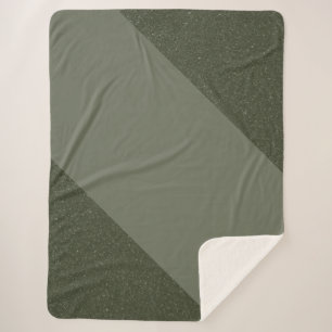 Diagonal Moss Green Sherpa Blanket