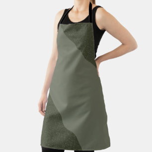 Diagonal Moss Green Speckled Apron