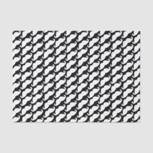 Diagonal Moustache Pattern White and Black Tissue Paper