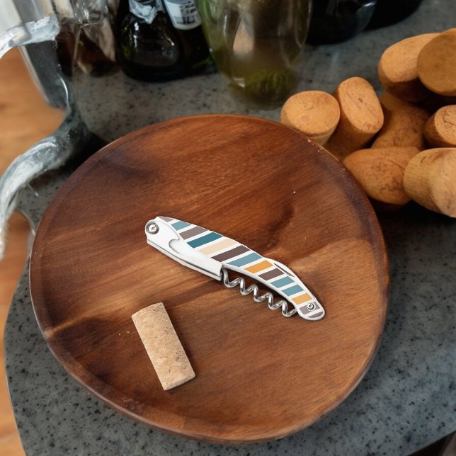 Diagonal Multicolor Stripes Corkscrew (Corkscrew Bottle Opener)