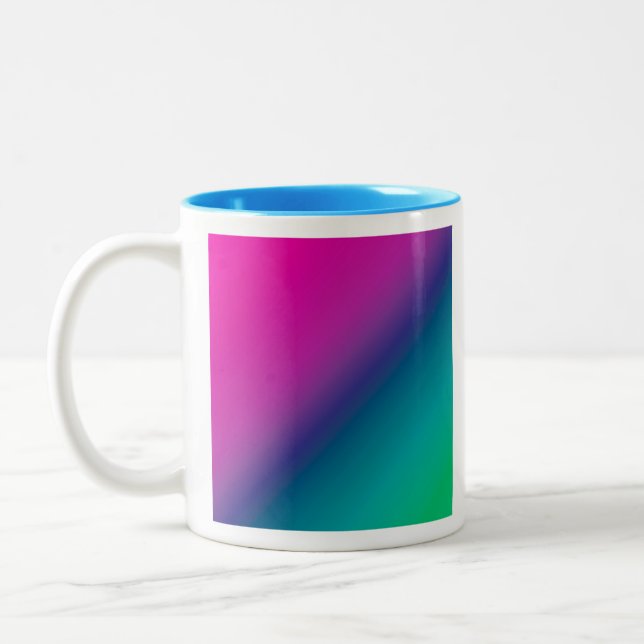 Diagonal Ombre Pink Two-Tone Coffee Mug (Left)