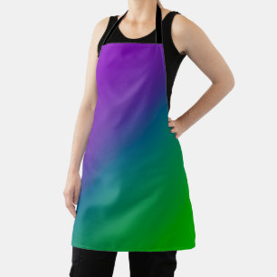 Diagonal Ombre Purple Green Apron