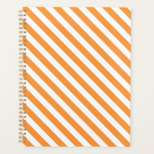 Diagonal orange and white stripes pattern planner