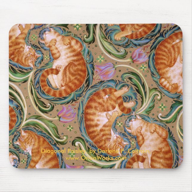 Diagonal Paisley, Diagonal Paisley, by Darlene ... Mouse Mat (Front)
