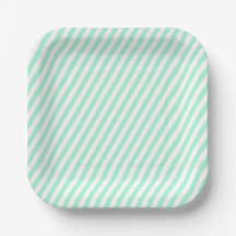 Diagonal Pastel Mint Green Stripes Summer Striped
