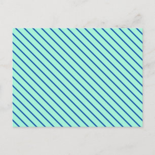 Diagonal pinstripes - aqua and navy postcard