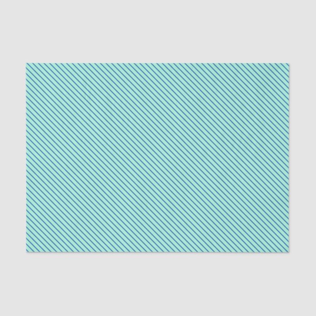 Diagonal pinstripes - aqua  and navy tissue paper (Front)