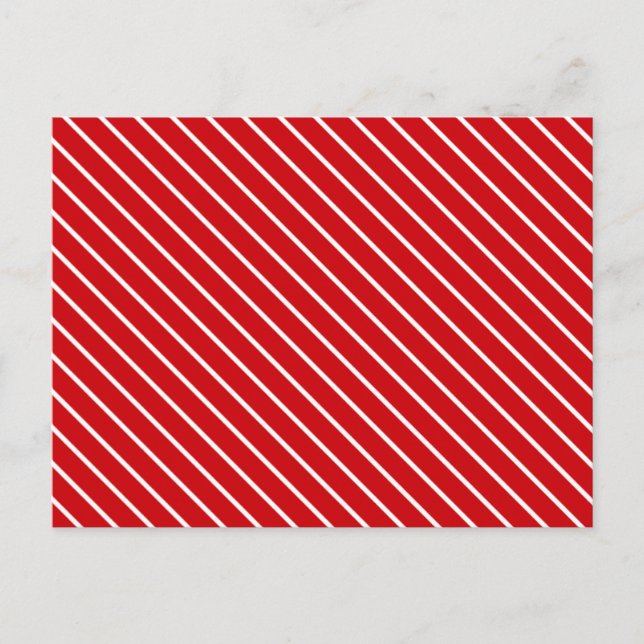 Diagonal pinstripes - deep red and white postcard (Front)