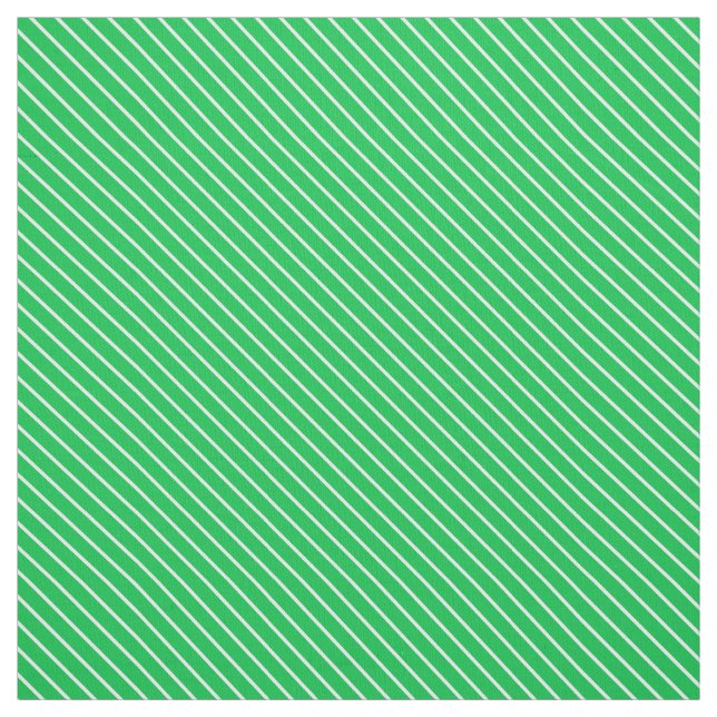 Diagonal pinstripes - emerald green and white fabric (Swatch)