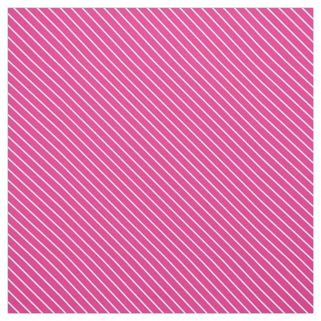 Diagonal pinstripes - fuchsia pink and white fabric (Swatch)
