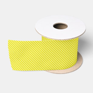 Diagonal pinstripes - mustard yellow and white satin ribbon