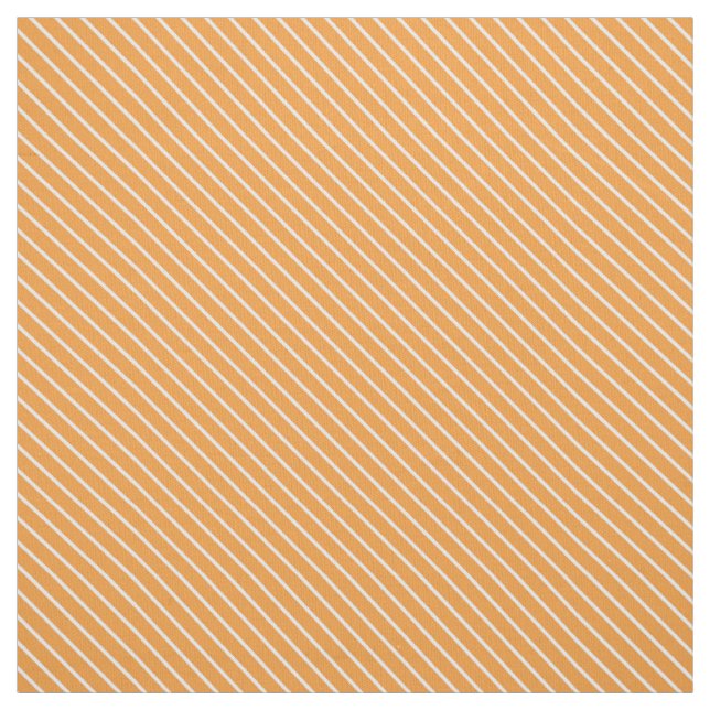 Diagonal pinstripes - orange and white fabric (Swatch)