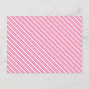 Diagonal pinstripes - shell pink and white postcard