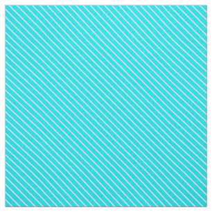 Diagonal pinstripes - turquoise and white fabric