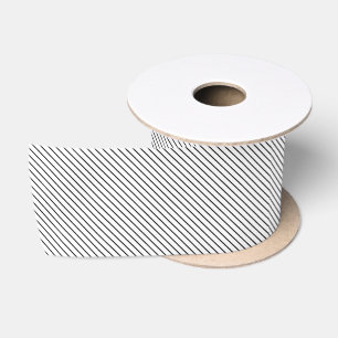 Diagonal pinstripes - white and black satin ribbon