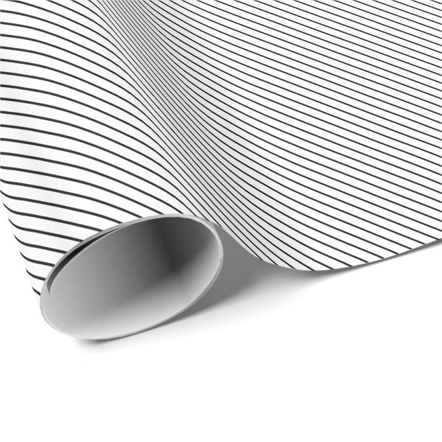 Diagonal pinstripes - white and black wrapping paper (Roll Corner)