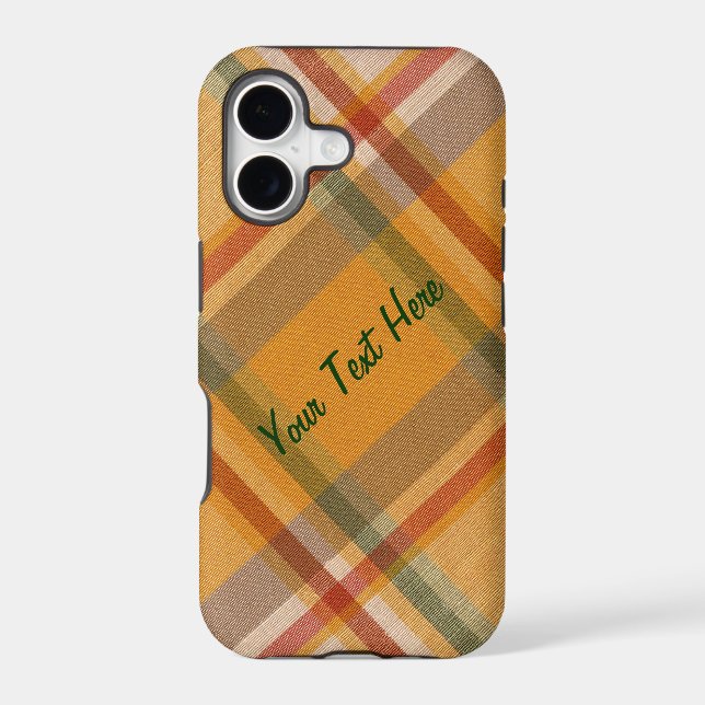 Diagonal Plaid With Text (Back)