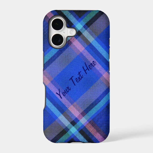 Diagonal Plaid With Text (Back)