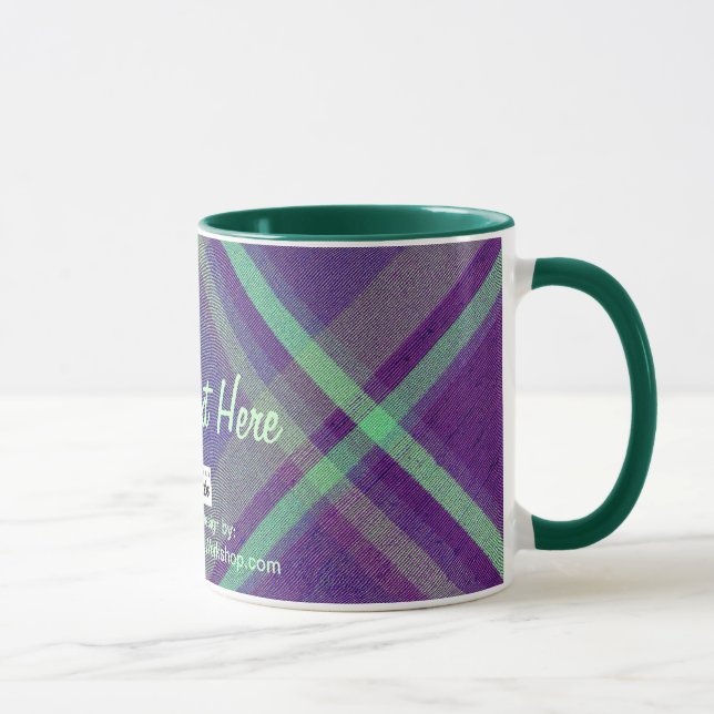 Diagonal Plaid, Your Text Here Mug (Right)