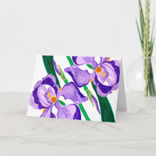 Diagonal Purple Iris Greeting Card