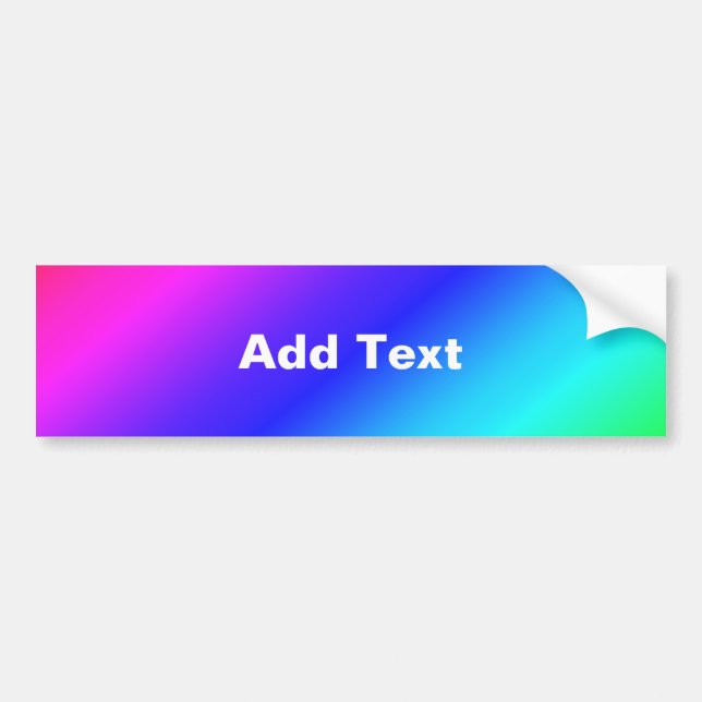 Diagonal Rainbow Gradient Blue to Green Bumper Sticker (Front)