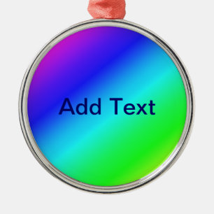 Diagonal Rainbow Gradient Blue to Green Metal Tree Decoration