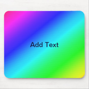 Diagonal Rainbow Gradient Blue to Green Mouse Mat