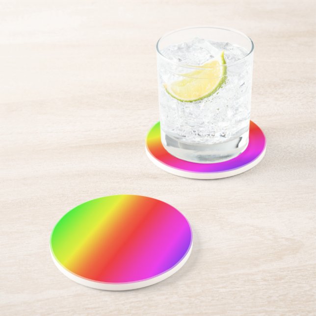 Diagonal Rainbow Gradient Red to Green Coaster (Side)