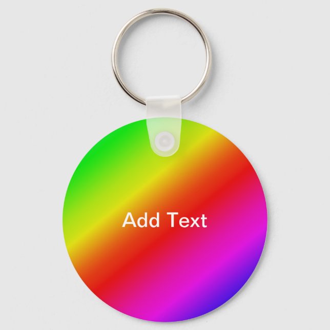 Diagonal Rainbow Gradient Red to Green Key Ring (Front)