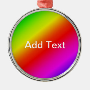 Diagonal Rainbow Gradient Red to Green Metal Tree Decoration