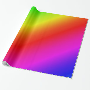 Diagonal Rainbow Gradient Red to Green Wrapping Paper