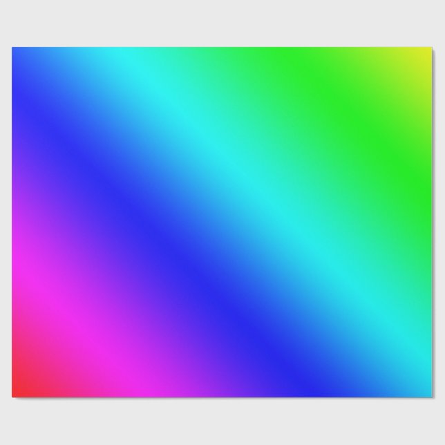 Diagonal Rainbow Gradient Wrapping Paper (Flat)