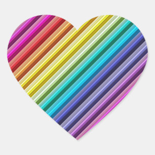 Diagonal Rainbow Heart Sticker