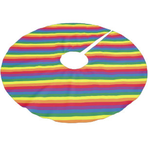 Diagonal Rainbow Pattern Brushed Polyester Tree Skirt