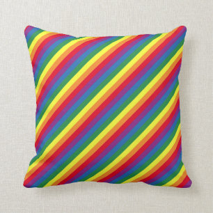Diagonal Rainbow Pattern Cushion